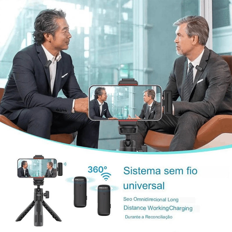 Microfone de Lapela Sem Fio Ulanzi J12 Profissional