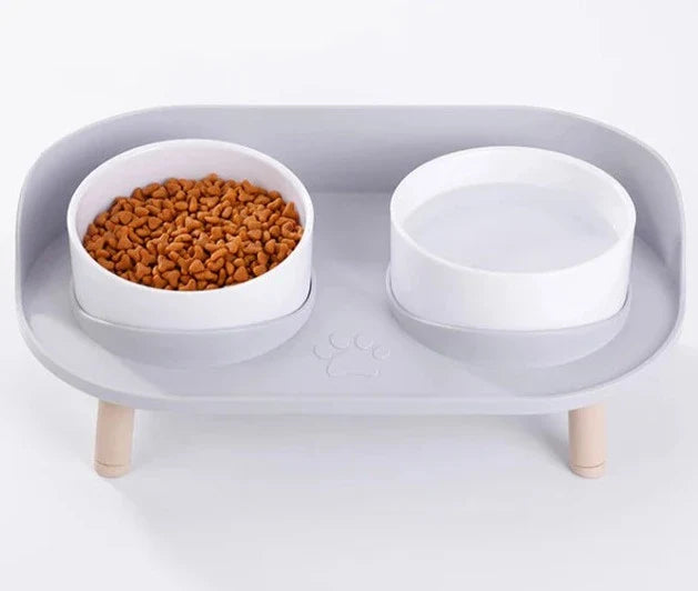 Comedouro e Bebedouro com Suporte Elevado para Cães e Gatos