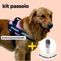 Peitoral Personalizado Personalizado E ganhe a Garrafa de água Portátil - Kit passeio Abelhinhas Pets